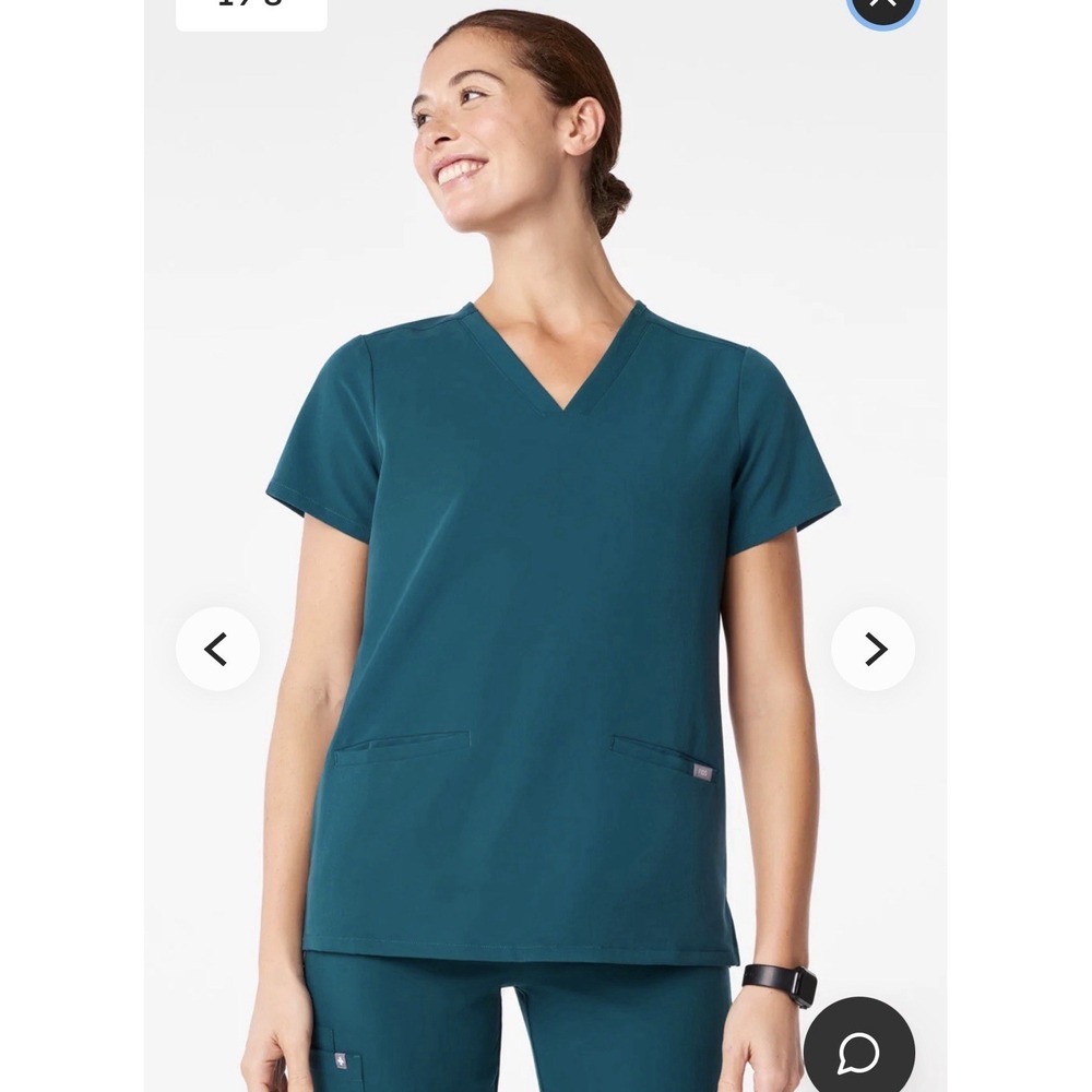 FIGS Caribbean Blue Casma Scrub Top XXS #FW1100